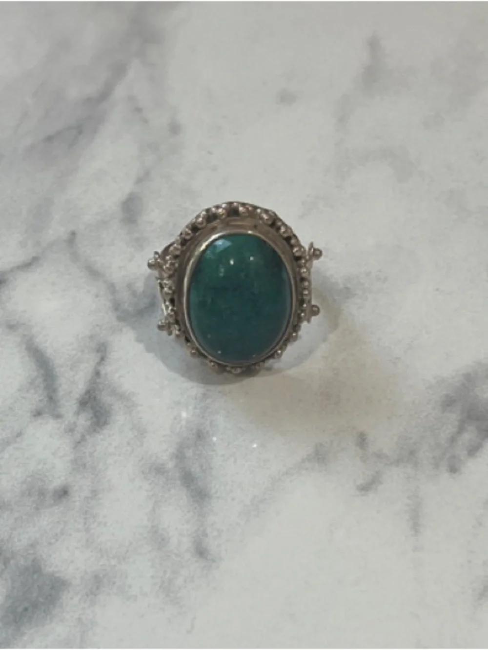 Vintage Sterling Silver Ring with Turquoise Gemstone size 8